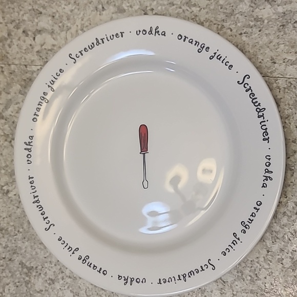 Pottery Barn Cocktail Recipe Plate Set of 4 - Picture 2 of 6